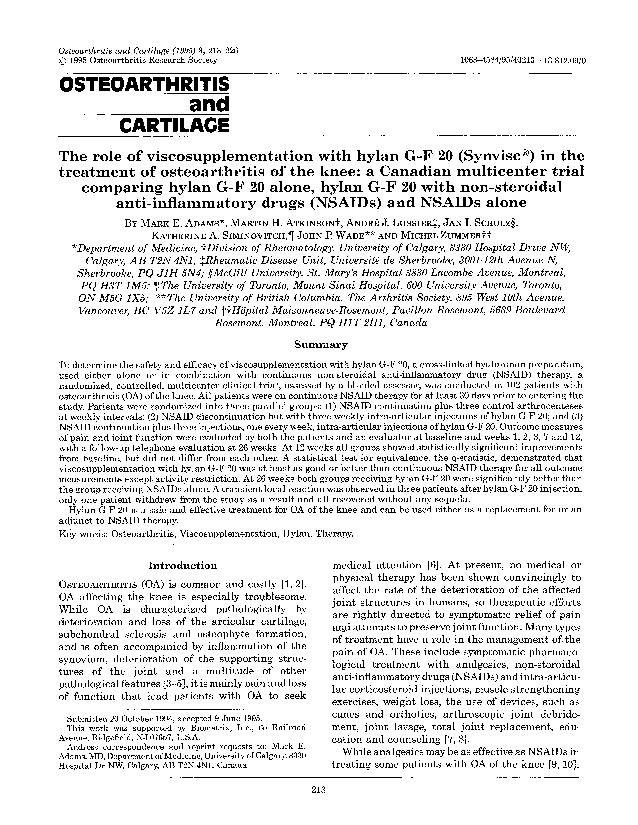 osteoarthritis and cartilage article thumbnail